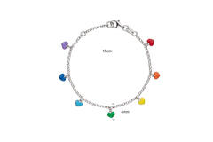  Link bracelets - Jasseron - Heart - 4mm - 16cm