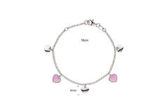  Bracelets à maillons - Jasseron - Cœur - 4mm - 16cm
