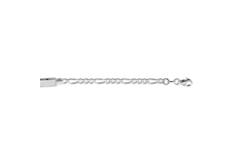  Plaatarmband - Figaro - Rond - 1mm - 18cm