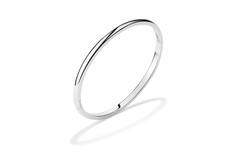  Armreifen - Solid Silver Bangles - Solide - Oval - 4mm - Ø 56mm