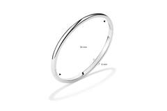  Armreifen - Solid Silver Bangles - Solide - Oval - 4mm - Ø 56mm