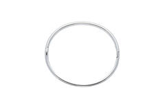  Bracelets - Solid Silver Bangles - Solide - Ovale - 6mm - Ø 56mm