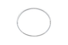  Bracelets - Solid Silver Bangles - Solide - Ovale - 8mm - Ø 60mm