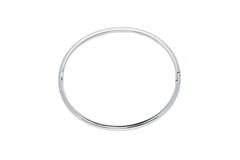  Armreifen - Solid Silver Bangles - Solide - Oval - 10mm - Ø 60mm