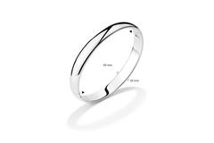  Armreifen - Solid Silver Bangles - Solide - Oval - 10mm - Ø 60mm