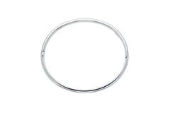 Bangles - Solid Silver Bangles - Solid - Oval - 7mm - Ø 64mm
