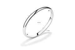  Bangles - Solid Silver Bangles - Solid - Oval - 7mm - Ø 64mm