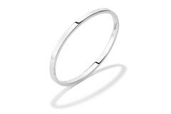  Bracelets - Solid Silver Bangles - Solide - Carré - 4mm - Ø 56mm