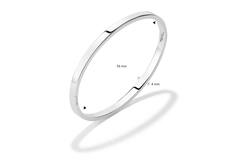  Bracelets - Solid Silver Bangles - Solide - Carré - 4mm - Ø 56mm