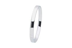  Bracelets - Solid Silver Bangles - Solide - Carré - 5mm - Ø 56mm