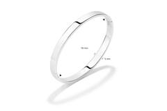  Bracelets - Solid Silver Bangles - Solide - Carré - 5mm - Ø 56mm