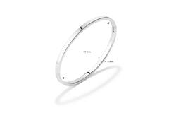  Bangle - Solid Silver Bangles - Massief - Vierkant - 4mm - Ø 60mm