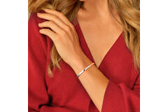  Bracelets - Solid Silver Bangles - Solide - Carré - 6mm - Ø 60mm