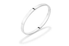  Armreifen - Solid Silver Bangles - Solide - Quadrat - 6mm - Ø 64mm