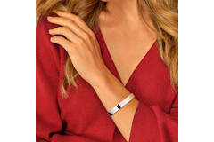  Bracelets - Solid Silver Bangles - Solide - Carré - 7mm - Ø 64mm