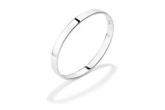  Armreifen - Solid Silver Bangles - Solide - Quadrat - 8mm - Ø 68mm
