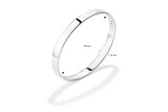  Armreifen - Solid Silver Bangles - Solide - Quadrat - 8mm - Ø 68mm
