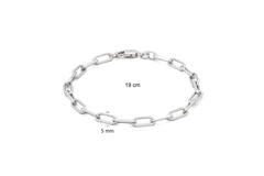  Link bracelets - Paper clip - 4.6mm - 19cm