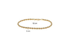  Link bracelets - Rope - 2mm - 18cm