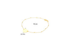  Plate bracelets - Anchor - Heart - 12mm - 19cm