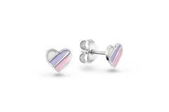  Boucles d'oreilles à puces - Cœur Émail - 