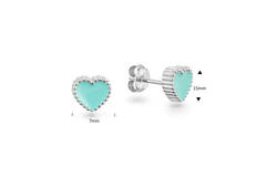  Ear studs - Heart Enamel - 