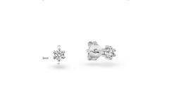  Ear studs - Star Zirconia - - Ø 3mm