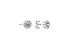  Ohrstecker - Rund Amethyst - - Ø 6mm