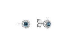  Ear studs - Round Topaz - 