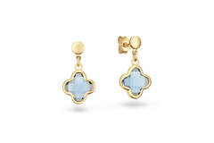  Colors from Nature - Boucles d'oreilles à puces - Fleur Pierre de couleur - 