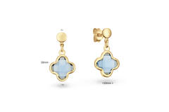  Colors from Nature - Boucles d'oreilles à puces - Fleur Pierre de couleur - 
