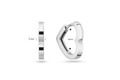  Ohrringe mit Clipverschluss - Premium Hoops - Herz