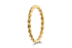 Ring Twist - Zilver - Gold Plated - 1,2gr