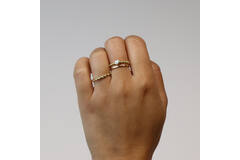 Ring Glad - Zilver - Gold Plated - 0,7gr
