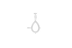  Pendentifs avec pierre - Goutte - 8mm