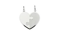  Engraved plates - Heart - 22mm