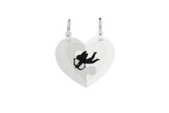  Engraved plates - Heart - 22mm