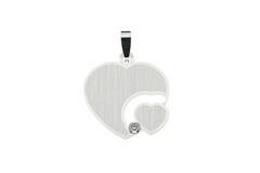 Engraved plates - Heart - 22mm