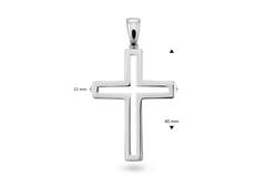 Kruis - 40x21mm - Zilver RD - Zirkonia - Open
