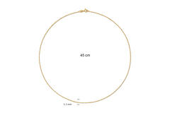  Colliers en longueur - Ancre - 1.1mm - 45cm - 14k Or