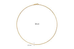  Lengte collier - Anker - 1.35mm - 38cm - 14k Goud