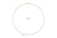  Lengte collier - Anker - 1.35mm - 60cm - 14k Goud