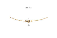  Necklaces with stone - Anchor - 14k Gold - 45cm
