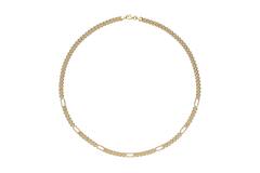  Colliers avec pierre - Maillon fantaisie - 14k Or - 45cm