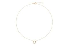  Halsketten mit Stein - Rund - Anker - 14k Gold - 45cm
