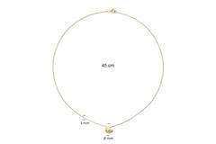  Halsketten mit Stein - Herz - Anker - 14k Gold - 45cm