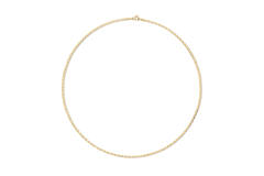  Link necklaces - Falcon’s eye - 14k Gold - 45cm