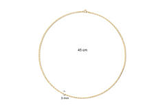  Link necklaces - Falcon’s eye - 14k Gold - 45cm