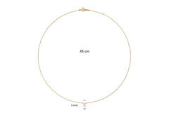  Colliers avec pierre - Rond - Ancre - 14k Or - 45cm