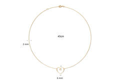  Collier - Hart - 14k Goud - 45cm